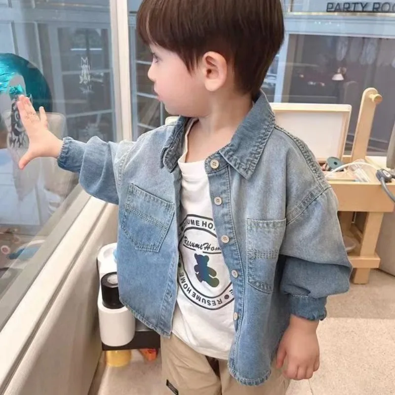 Boys' Shirt Long sleeved Coat 2024 Spring and Autumn New Children's Jeans Shirt Baby Casual Loose Top Coat 2-9Y
Boys' Shirt Long sleeved Coat 2024 Spring and Autumn New Children's Jeans Shirt Baby Casual Loose Top Coat 2-9Y