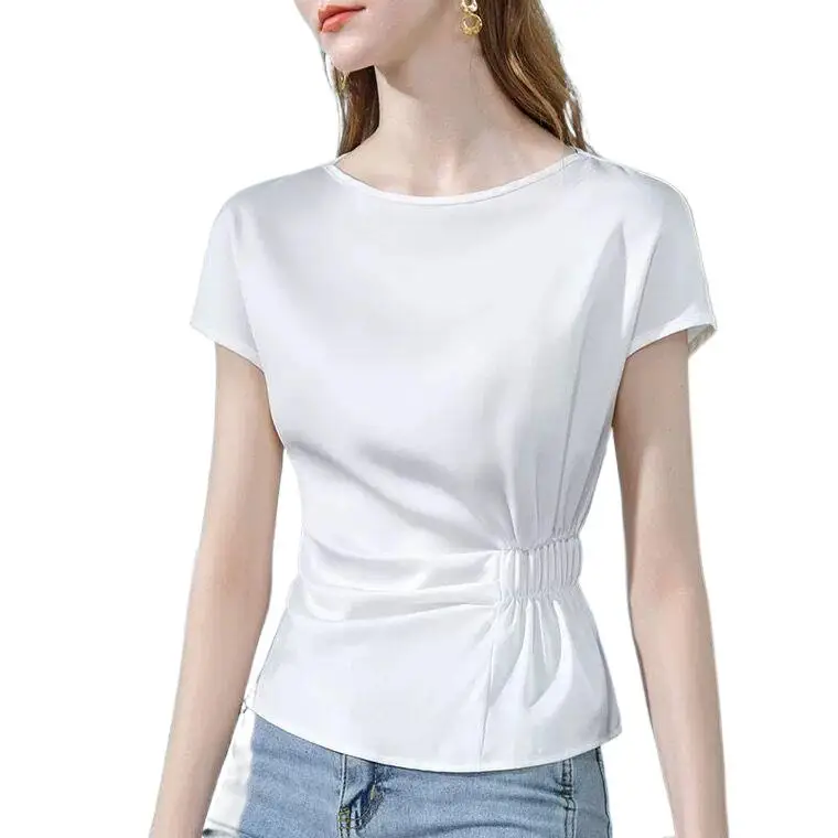 French elegance Raglan Sleeve Acetate Satin Shirt plus size candy color tops all-match street wear ice silk White blouse
French elegance Raglan Sleeve Acetate Satin Shirt plus size candy color tops all-match street wear ice silk White blouse