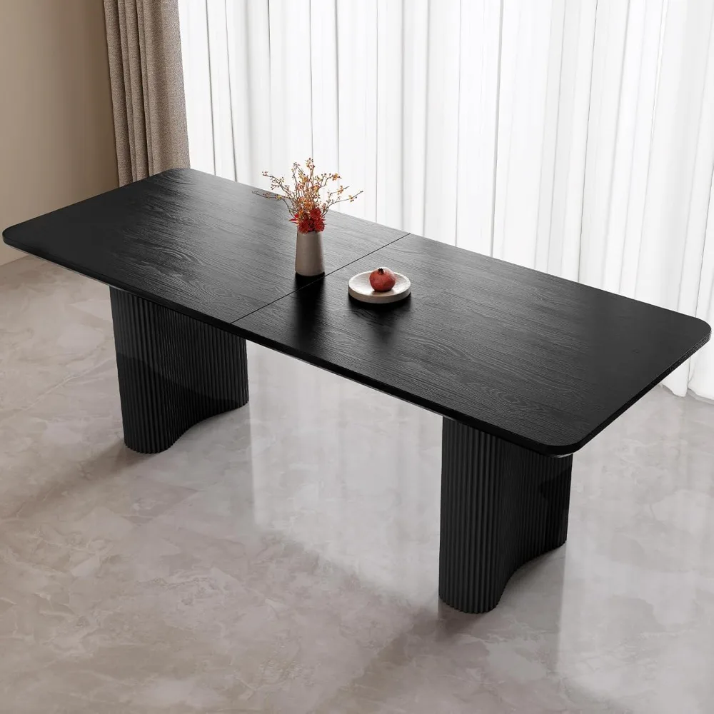 78.97" Rectangular Dining Table for 8, Modern Kitchen Table with Wave Shaped Legs, 8 Seat Dining Room Table for Kitchen
78.97" Rectangular Dining Table for 8, Modern Kitchen Table with Wave Shaped Legs, 8 Seat Dining Room Table for Kitchen
