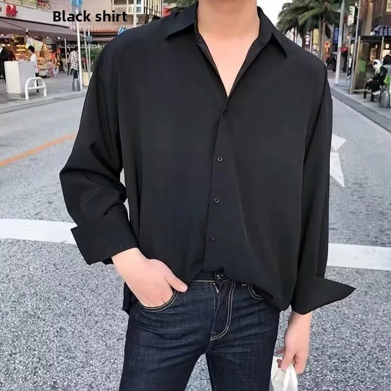 Black Long Sleeve Shirt Men's Casual Thin Ice Silk Quick Dry Lightweight Business Gentleman Style Polyester Fiber Four Season...
Black Long Sleeve Shirt Men's Casual Thin Ice Silk Quick Dry Lightweight Business Gentleman Style Polyester Fiber Four Season...