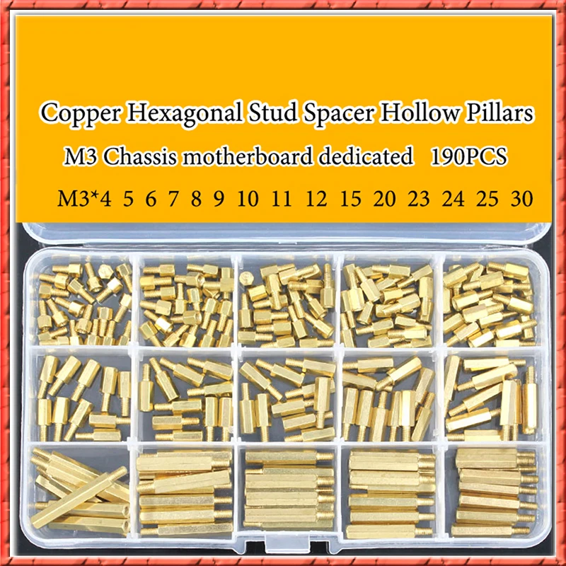190PCS M3 hexagon copper pillars Spacer Brass Standoff Spacer Copper Hexagonal Stud Spacer Hollow Pillars Copper Hexagonal
190PCS M3 hexagon copper pillars Spacer Brass Standoff Spacer Copper Hexagonal Stud Spacer Hollow Pillars Copper Hexagonal