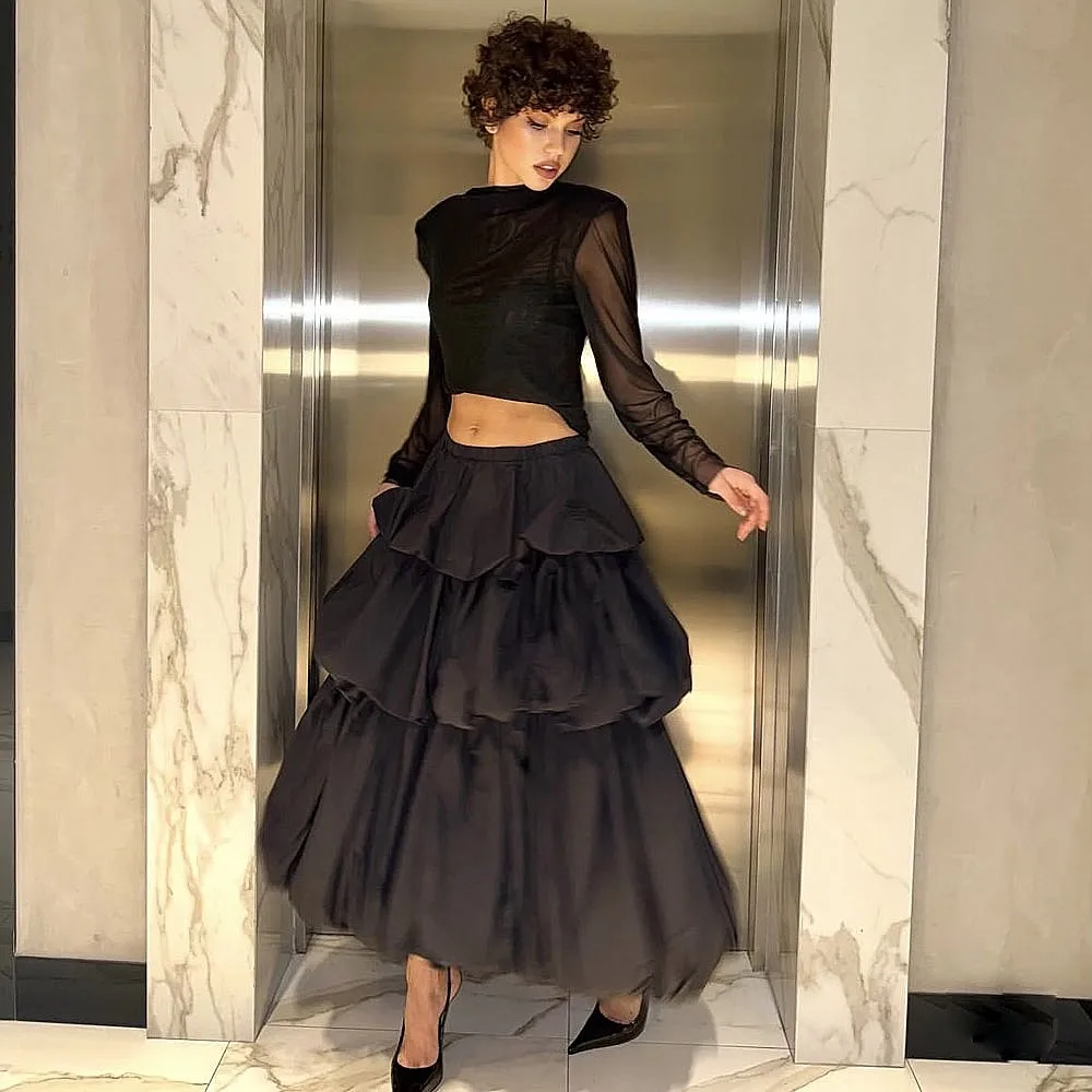 Bud Design Long Maxi Skirt Street Style Tiered Satin Black Evening Party Skirt Custom Made Office Lady Birthday Skirt
Bud Design Long Maxi Skirt Street Style Tiered Satin Black Evening Party Skirt Custom Made Office Lady Birthday Skirt