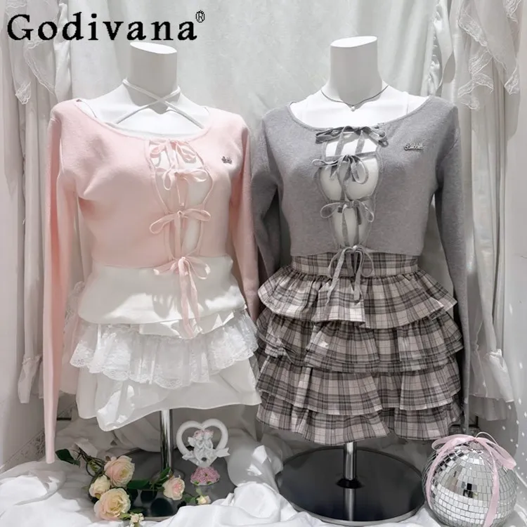 Spring Summer New Japanese Style Sweet Knitted Cardigan and Camis 2-piece 2026 New Girls Women's Clothing Ladies Short Jacket
Spring Summer New Japanese Style Sweet Knitted Cardigan and Camis 2-piece 2026 New Girls Women's Clothing Ladies Short Jacket