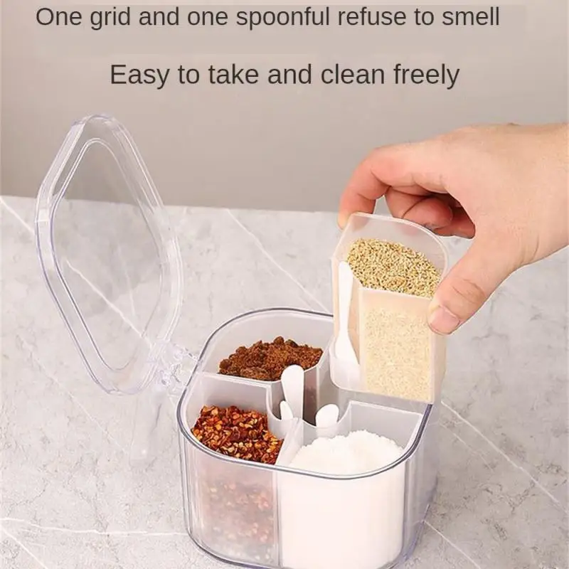 Seasoning Box Durable Washable Three Colors Four-frame One Seasoning Jar Kitchen Seasoning Storage Sealed Dustproof Removable
Seasoning Box Durable Washable Three Colors Four-frame One Seasoning Jar Kitchen Seasoning Storage Sealed Dustproof Removable