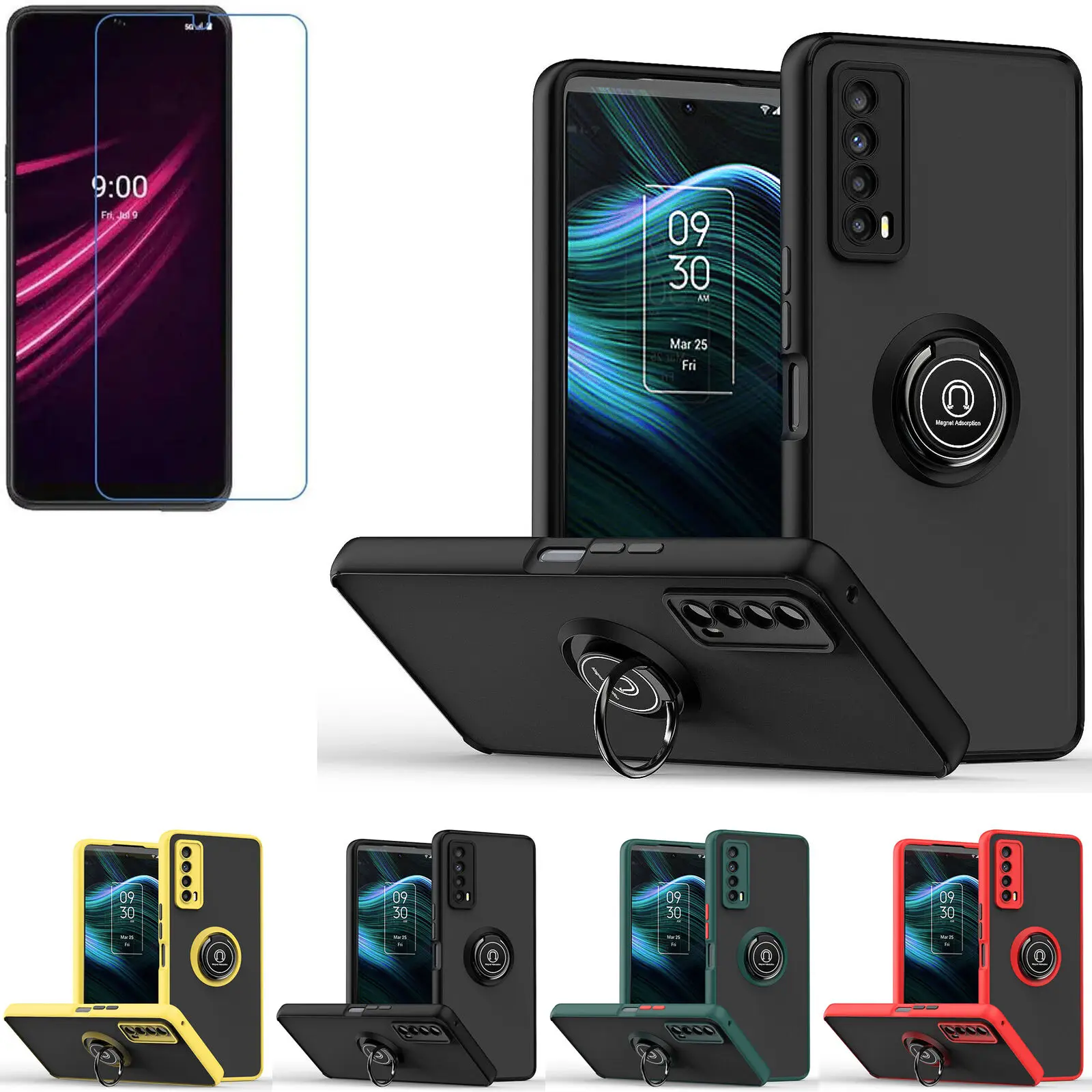 Ring Stand Holder Armor Phone Case Cover Kickstand for TCL Stylus 5G+Tempered Glass Screen Protector
Ring Stand Holder Armor Phone Case Cover Kickstand for TCL Stylus 5G+Tempered Glass Screen Protector