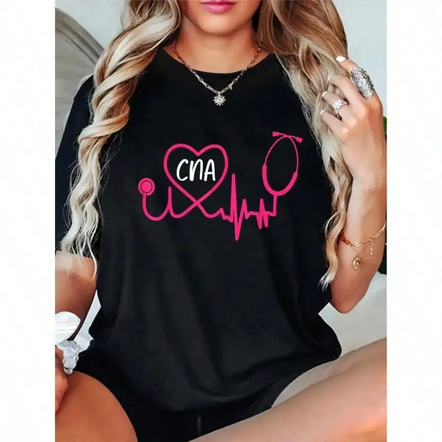 CNA Heartbeat Graphic Tee T-Shirt For Nursing Assistant Men Women Casual Medical Nurse Aide Design With Pink And Magenta Accents
CNA Heartbeat Graphic Tee T-Shirt For Nursing Assistant Men Women Casual Medical Nurse Aide Design With Pink And Magenta Accents