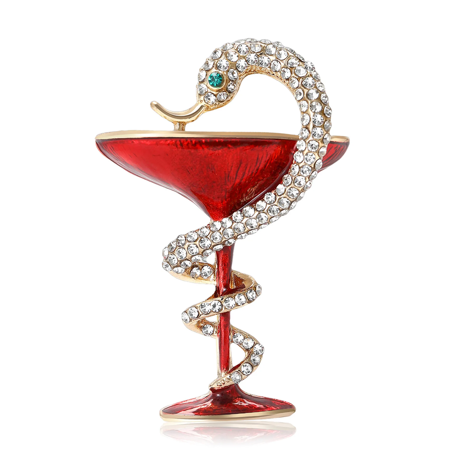 Fashionable Alloy Enamel Rhinestone Snake Cup Brooch, Multi-Color Dress Lapel Pins For Men And Women, Banquet And Party Jewelry
Fashionable Alloy Enamel Rhinestone Snake Cup Brooch, Multi-Color Dress Lapel Pins For Men And Women, Banquet And Party Jewelry