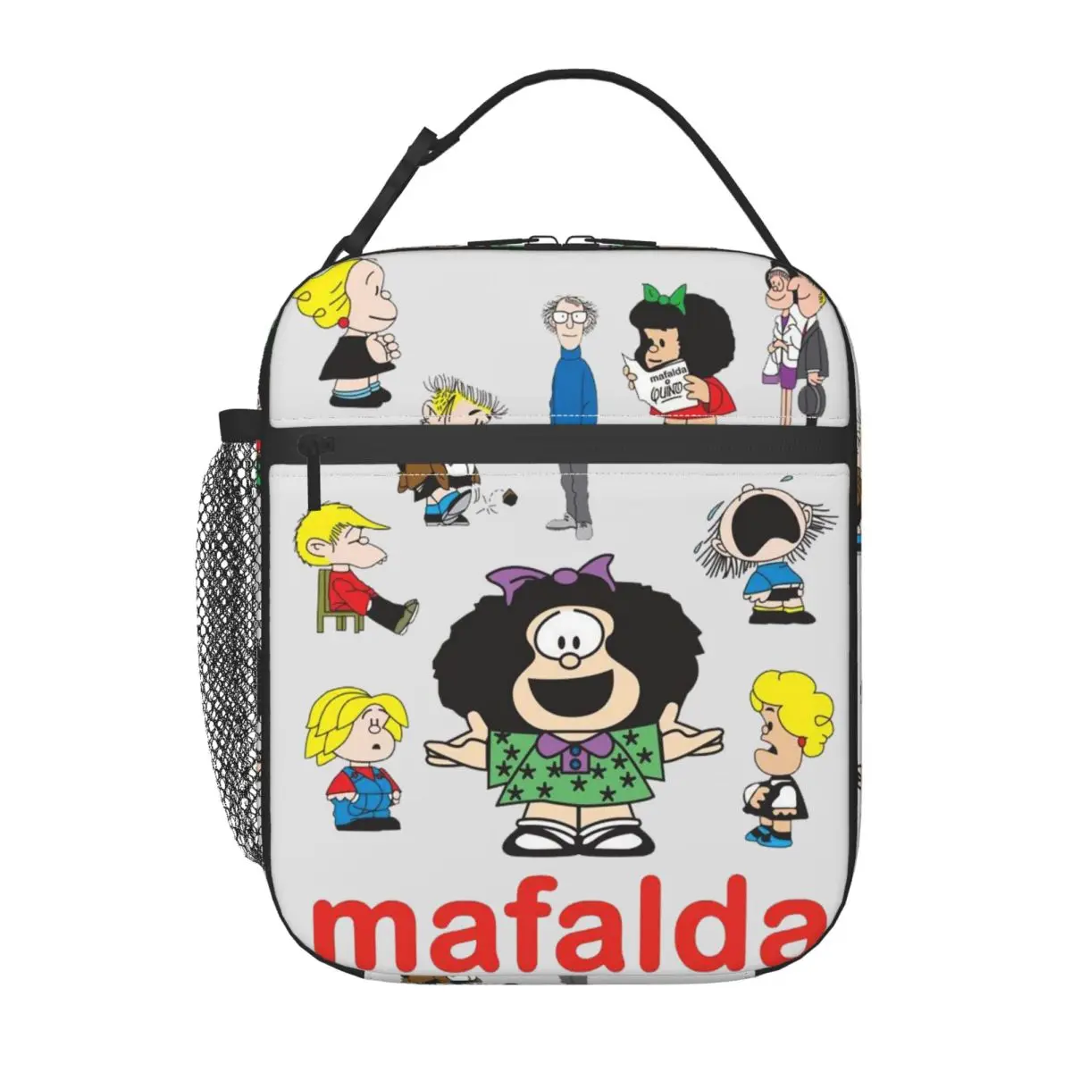 Пользовательские милые термоизолированные сумки для обеда Mafalda, женские многоразовые коробки для бенто для школы, многофункциональные сумки для еды
Пользовательские милые термоизолированные сумки для обеда Mafalda, женские многоразовые коробки для бенто для школы, многофункциональные сумки для еды