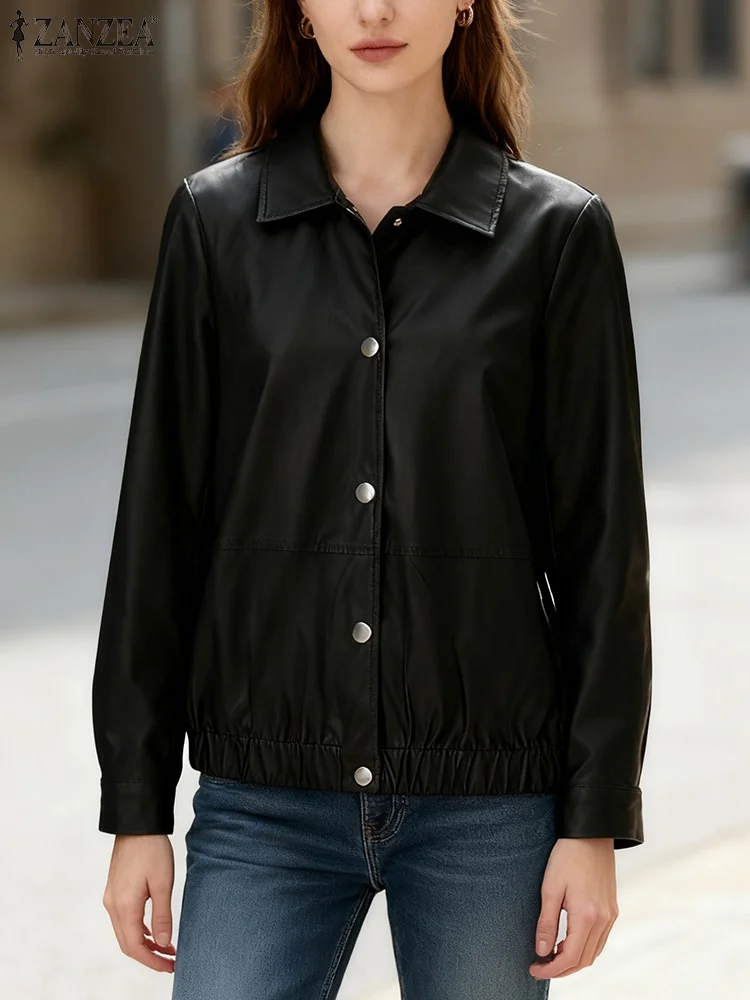 ZANZEA 2022, осенние женские куртки из искусственной кожи, пальто, стильные пуховые пальто с лацканами и длинными рукавами на пуговицах, зимняя облегающая верхняя одежда
ZANZEA 2022, осенние женские куртки из искусственной кожи, пальто, стильные пуховые пальто с лацканами и длинными рукавами на пуговицах, зимняя облегающая верхняя одежда