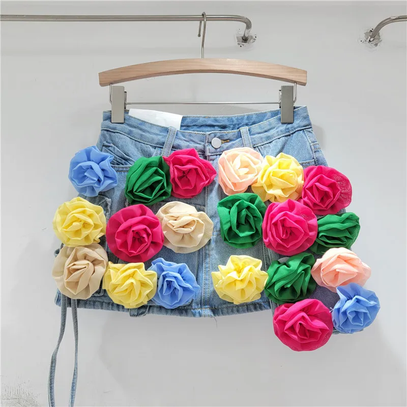 Colorful 3D Flowers Irregular Denim Shorts A-Line Jeans Wrap Skirt High Waist Slim A-line Cowboy Mini Dress with Render Pants
Colorful 3D Flowers Irregular Denim Shorts A-Line Jeans Wrap Skirt High Waist Slim A-line Cowboy Mini Dress with Render Pants