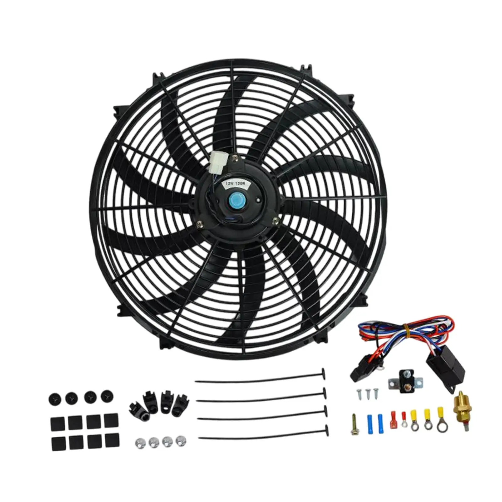 12V Electric Radiator Cooling Fan Assembly Kit Easy Installation Reliable Replacement Universal 16" Slim Fan Push Pull 10 Blade
12V Electric Radiator Cooling Fan Assembly Kit Easy Installation Reliable Replacement Universal 16" Slim Fan Push Pull 10 Blade