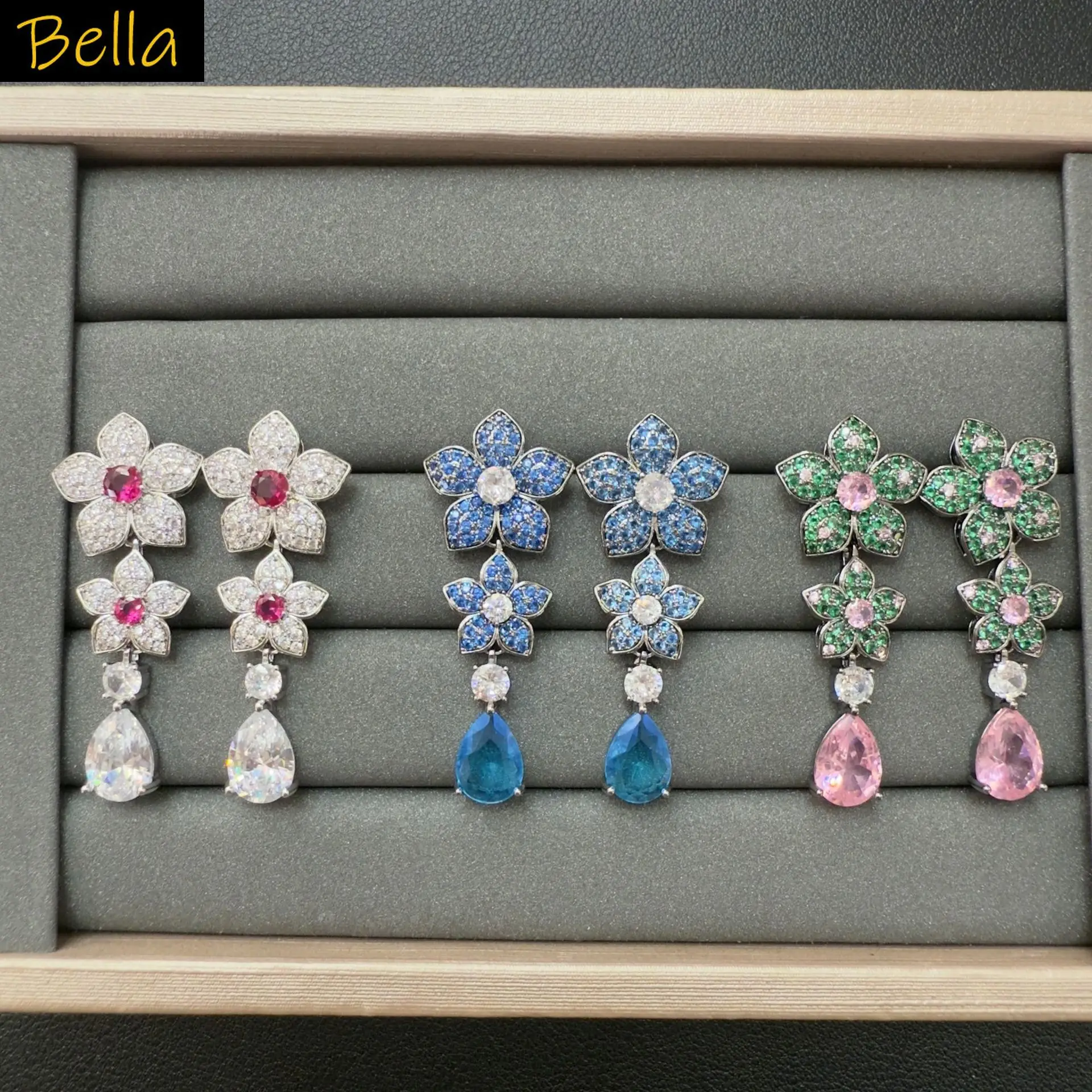 cubic zirconia flower earrings for women jewelry silver color green blue pink floral dangling earrings female sweet gift
cubic zirconia flower earrings for women jewelry silver color green blue pink floral dangling earrings female sweet gift