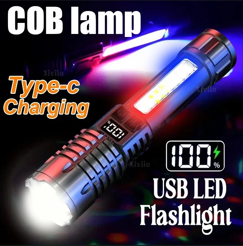 Strong LED Flashlight Fast Type-C Rechargeable Flashlight Outdoor Lighting Powerful Handheld Torch For Camping Emergency Work
Strong LED Flashlight Fast Type-C Rechargeable Flashlight Outdoor Lighting Powerful Handheld Torch For Camping Emergency Work