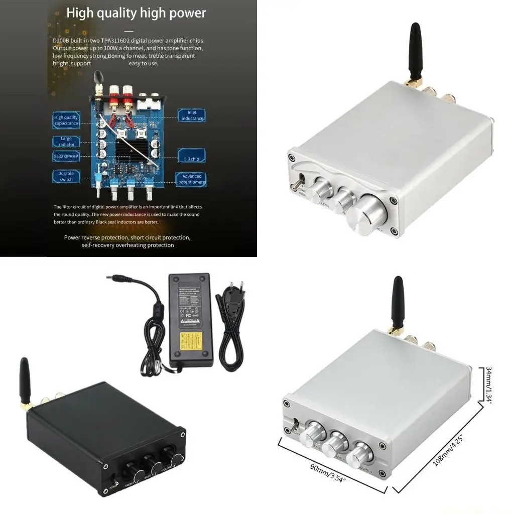 F62C TPA3116D2 Плата стереоусилителя цифрового HiFi уровня 2.0, мощность 2x300 Вт
F62C TPA3116D2 Плата стереоусилителя цифрового HiFi уровня 2.0, мощность 2x300 Вт