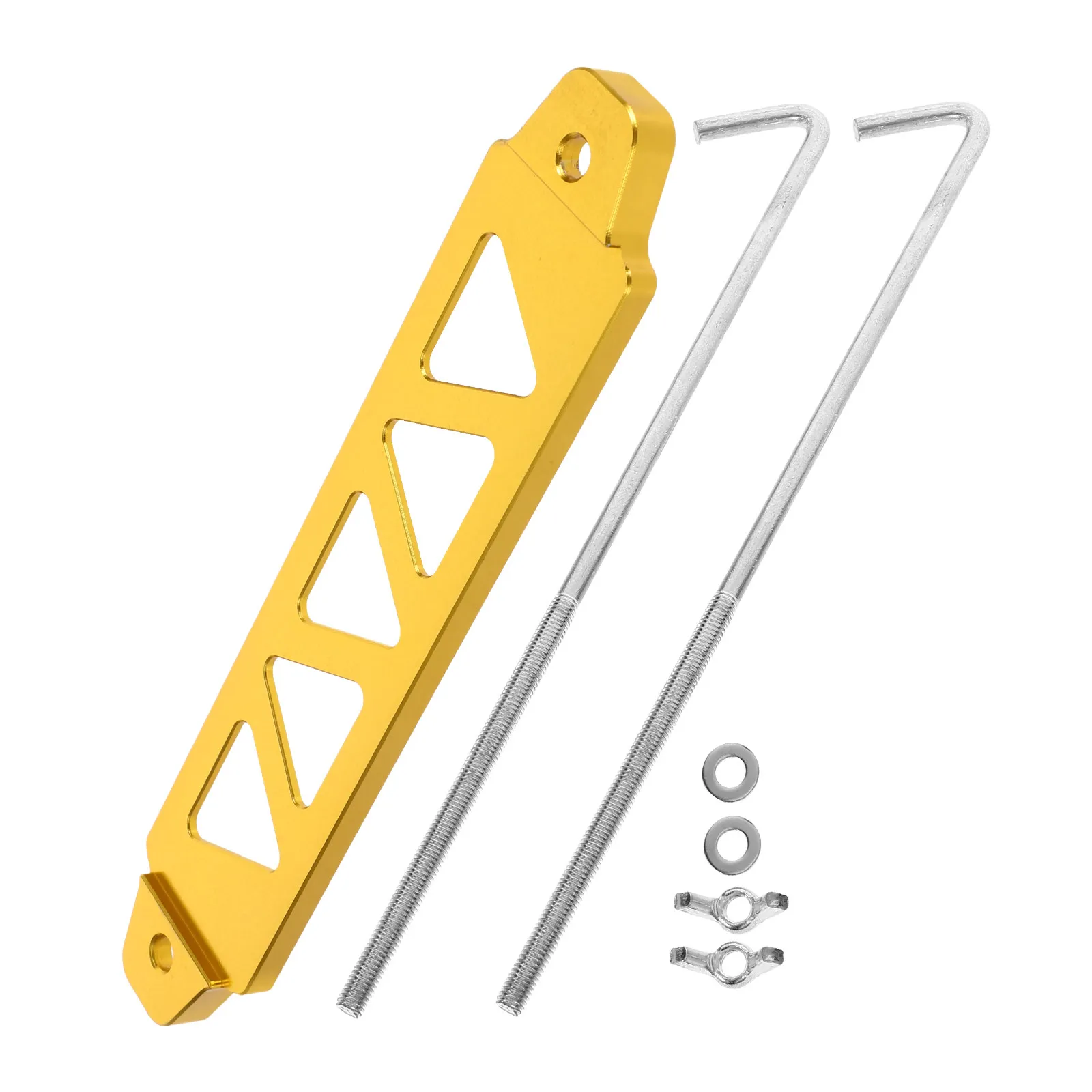 Battery Tie Down Mount Aluminum Alloy Sturdy Lightweight Automotive Bracket Triangular 5-Hole Design Car Battery Fix Support
Battery Tie Down Mount Aluminum Alloy Sturdy Lightweight Automotive Bracket Triangular 5-Hole Design Car Battery Fix Support