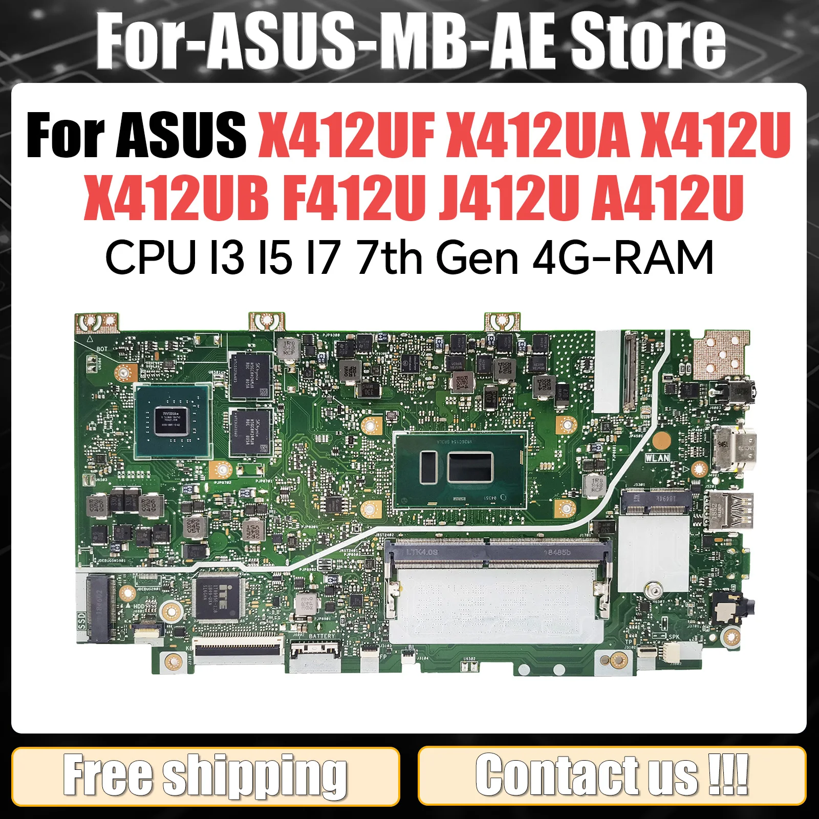 Высокопроизводительная материнская плата для ASUS X412UA, материнская плата для ноутбука X412U X412UA, процессор R3 R5 R7, 4 ГБ, 8 ГБ ОЗУ V2G, 100% тестирование
Высокопроизводительная материнская плата для ASUS X412UA, материнская плата для ноутбука X412U X412UA, процессор R3 R5 R7, 4 ГБ, 8 ГБ ОЗУ V2G, 100% тестирование