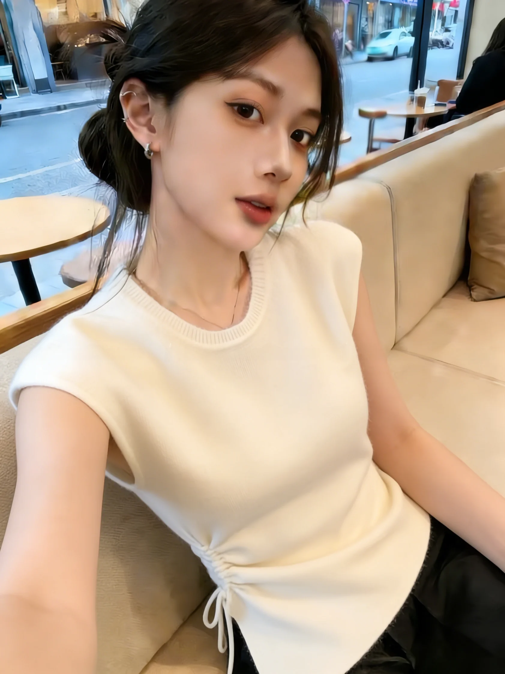 Summer New Style Women's Knitted Vest Irregular Drawstring Sleeveless Slimming Top Korean Version Commute Folded Short Sleeve
Summer New Style Women's Knitted Vest Irregular Drawstring Sleeveless Slimming Top Korean Version Commute Folded Short Sleeve