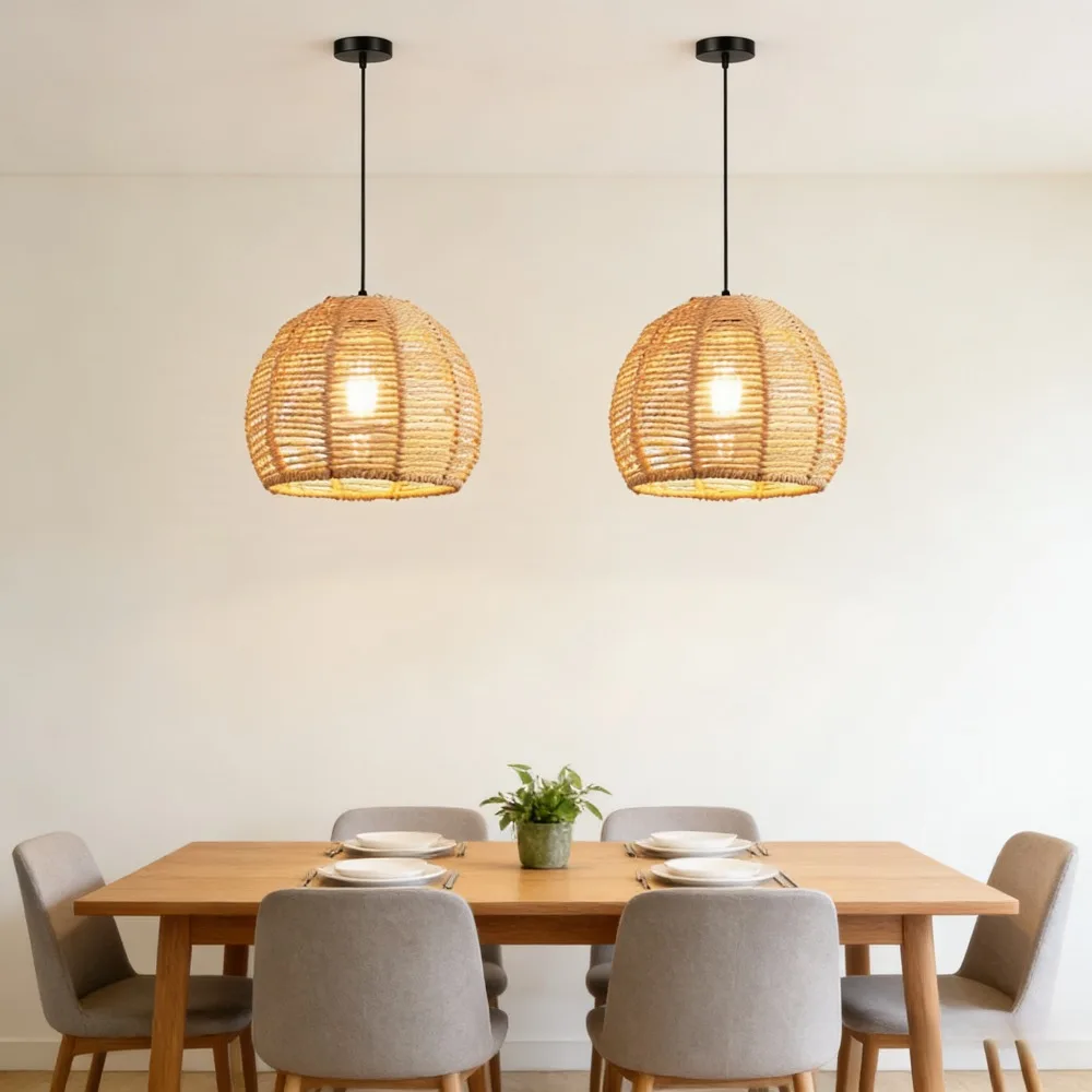 JOYINLED 20CM Hand Woven Wicker Lamp Shades For Pendant Light Natural Rattan Hanging Light Fixture for Dining Room Living Room
JOYINLED 20CM Hand Woven Wicker Lamp Shades For Pendant Light Natural Rattan Hanging Light Fixture for Dining Room Living Room