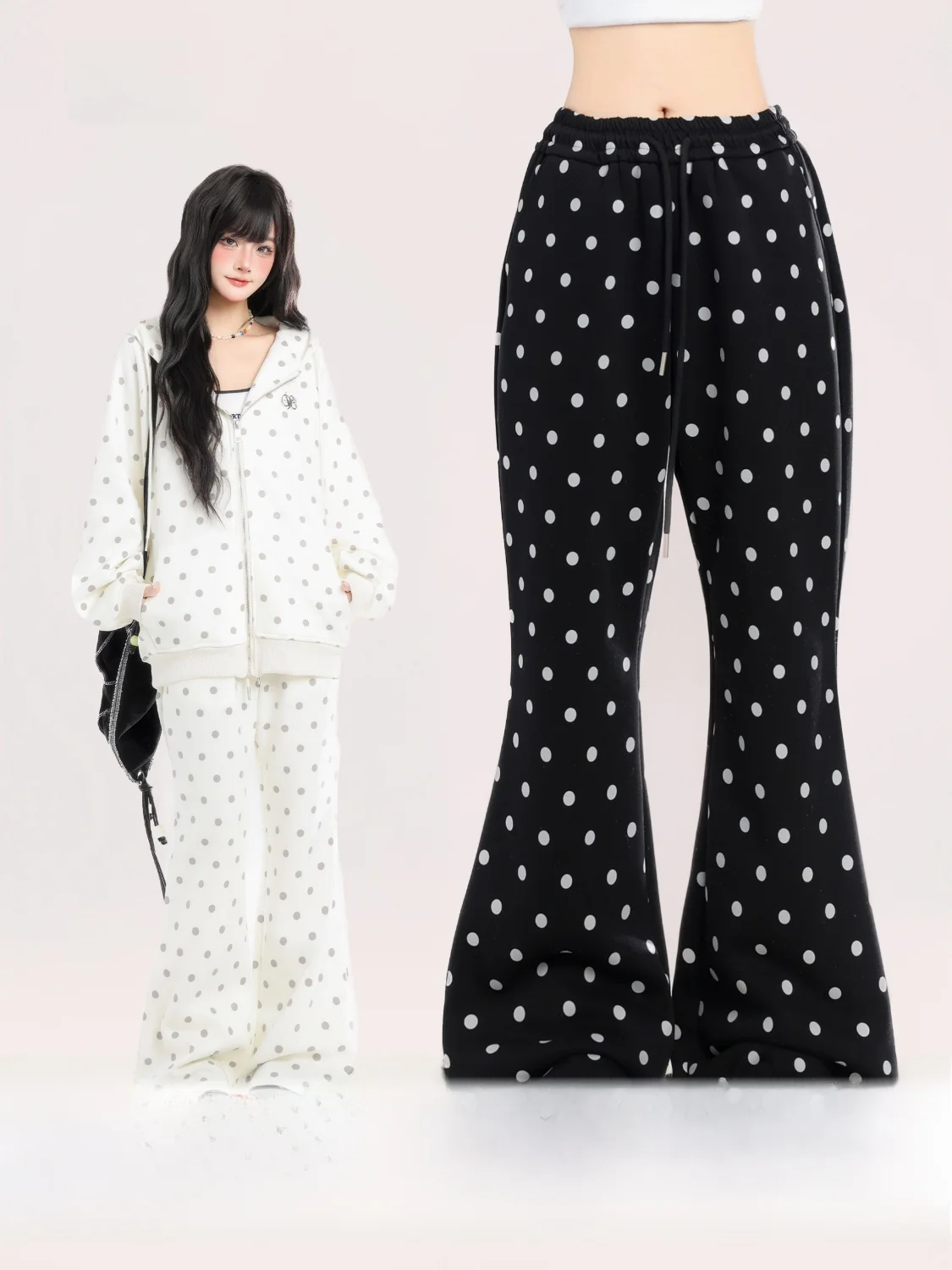 American Sle Polka Dot High Waist Bell Bot Pants Women's Casual Loose Fit Spring New Arrival Long Pants
American Sle Polka Dot High Waist Bell Bot Pants Women's Casual Loose Fit Spring New Arrival Long Pants