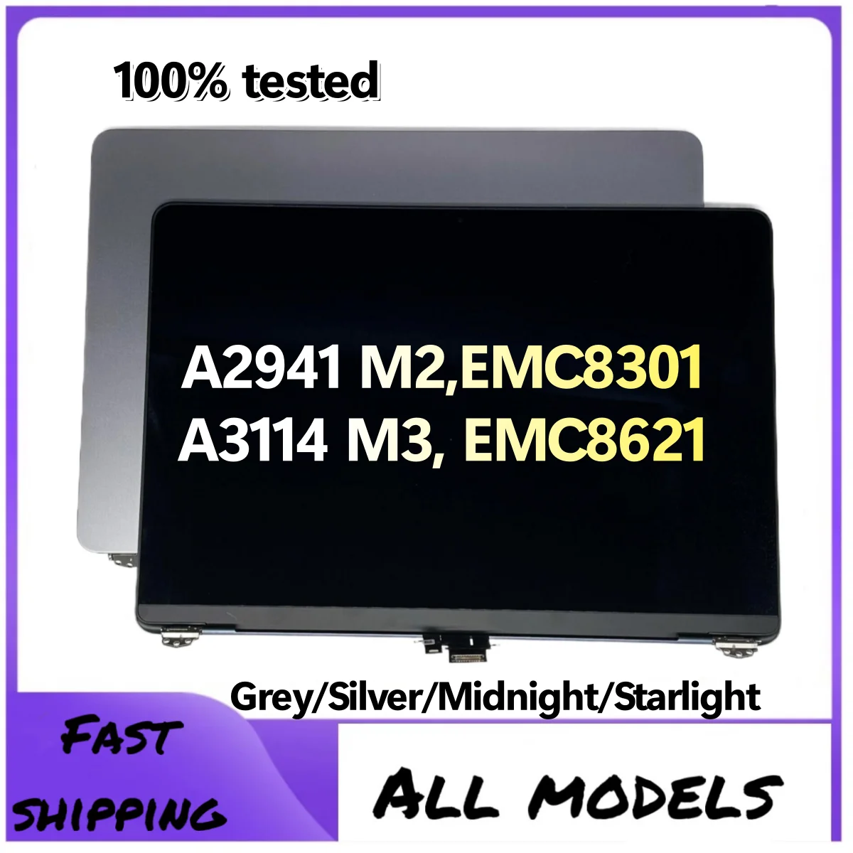 New LCD Screen Panel For Macbook Air Retina 15.3“M2 A2941 M3 A3114 LCD Display Full Assembly Grey Silver Midnight Starlight2023
New LCD Screen Panel For Macbook Air Retina 15.3“M2 A2941 M3 A3114 LCD Display Full Assembly Grey Silver Midnight Starlight2023