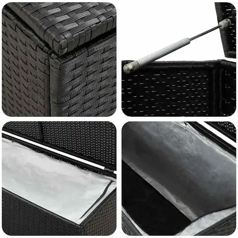 Patio Storage Box Poly Rattan 70.9"x35.4"x27.6" Black
Patio Storage Box Poly Rattan 70.9"x35.4"x27.6" Black