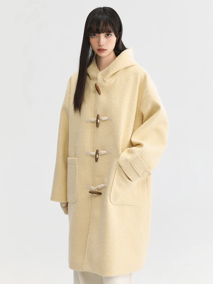 Pink Warm Yellow Woolen Coat with Hood Commemorative Model Sweet School Sle Mid-Length Women's Outerwear Coat
Pink Warm Yellow Woolen Coat with Hood Commemorative Model Sweet School Sle Mid-Length Women's Outerwear Coat