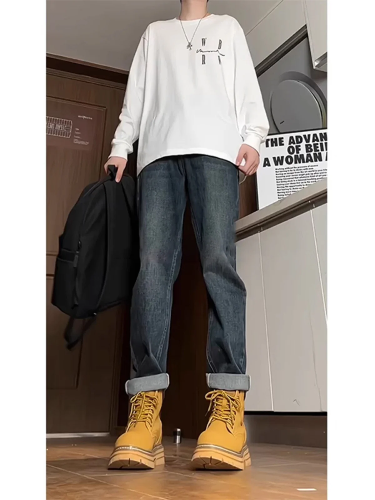 Deep Blue Straight Leg Men's Jeans High Street Sle Boots Matching Pants Youth Trendy Cotton Polyester Blend Jeans
Deep Blue Straight Leg Men's Jeans High Street Sle Boots Matching Pants Youth Trendy Cotton Polyester Blend Jeans