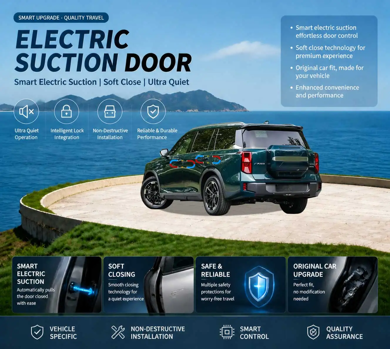 Car Specific Car Modification Auto Suction Soft Close Door Modification Parts & Accessories For GAC ES9 2021-present
Car Specific Car Modification Auto Suction Soft Close Door Modification Parts & Accessories For GAC ES9 2021-present