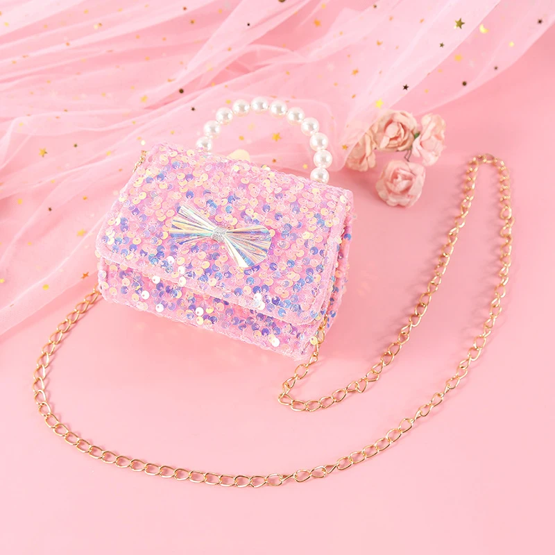 Fashion Children Girls Shoulder Bag Sequins Pearl Bow Handbag 5 Colors Kids Keys Coin Purse Cute Princess Mini Lipstick Handbag
Fashion Children Girls Shoulder Bag Sequins Pearl Bow Handbag 5 Colors Kids Keys Coin Purse Cute Princess Mini Lipstick Handbag