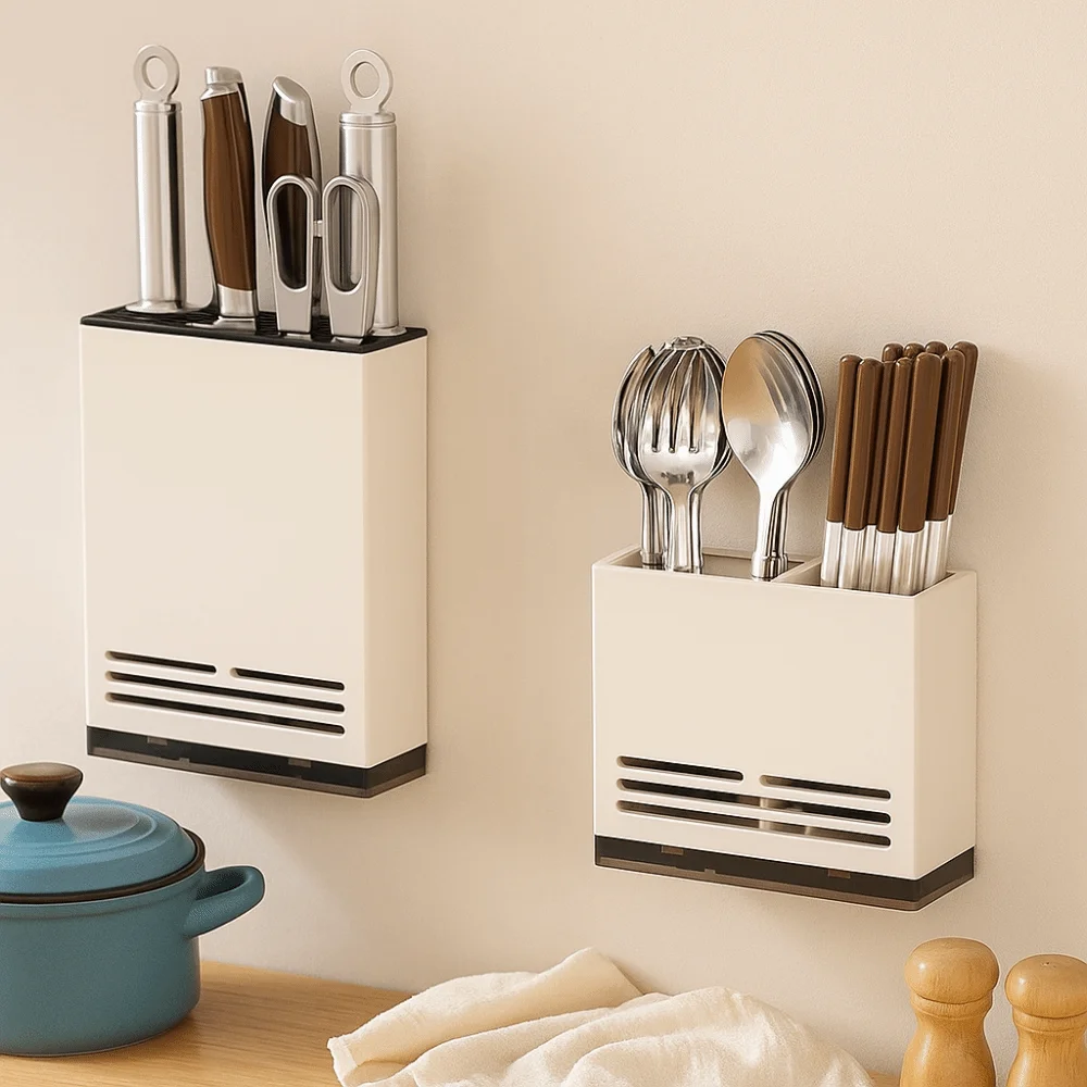 Wall Mounted Chopstick Tube Carbon Steel Rust-proof Cutter Holder Wear-resistant with Drain Pan Chopstick Storage Box Kitchen
Wall Mounted Chopstick Tube Carbon Steel Rust-proof Cutter Holder Wear-resistant with Drain Pan Chopstick Storage Box Kitchen
