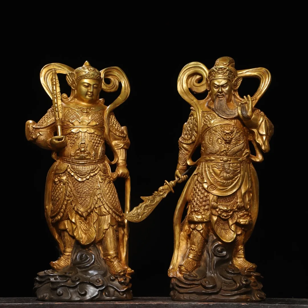 16"Tibetan Temple Collection Old Bronze Gilded Cinnabar High Relief Guan Yu Veda Bodhisattva Buddha Door God Worship Hall
16"Tibetan Temple Collection Old Bronze Gilded Cinnabar High Relief Guan Yu Veda Bodhisattva Buddha Door God Worship Hall