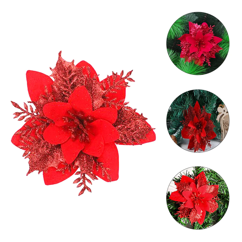 5 Pcs Artificial Christmas Flower Glitter Poinsettia Flowers Stems Decor Red Garland Decorative
5 Pcs Artificial Christmas Flower Glitter Poinsettia Flowers Stems Decor Red Garland Decorative