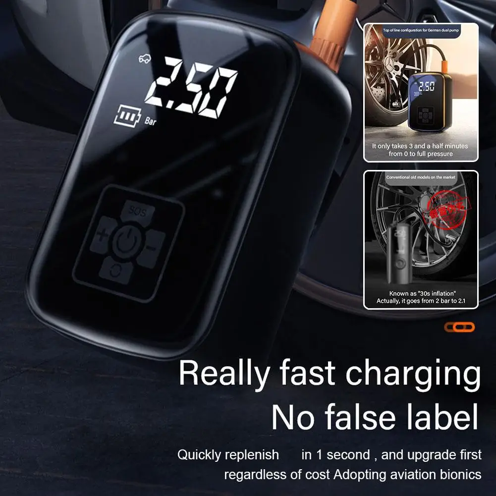 Portable Car Air Pump Electric Tire Inflator Pump Wireless Machines Display Compressor Tire Intelligent Car Air Gases Digit F1G0
Portable Car Air Pump Electric Tire Inflator Pump Wireless Machines Display Compressor Tire Intelligent Car Air Gases Digit F1G0