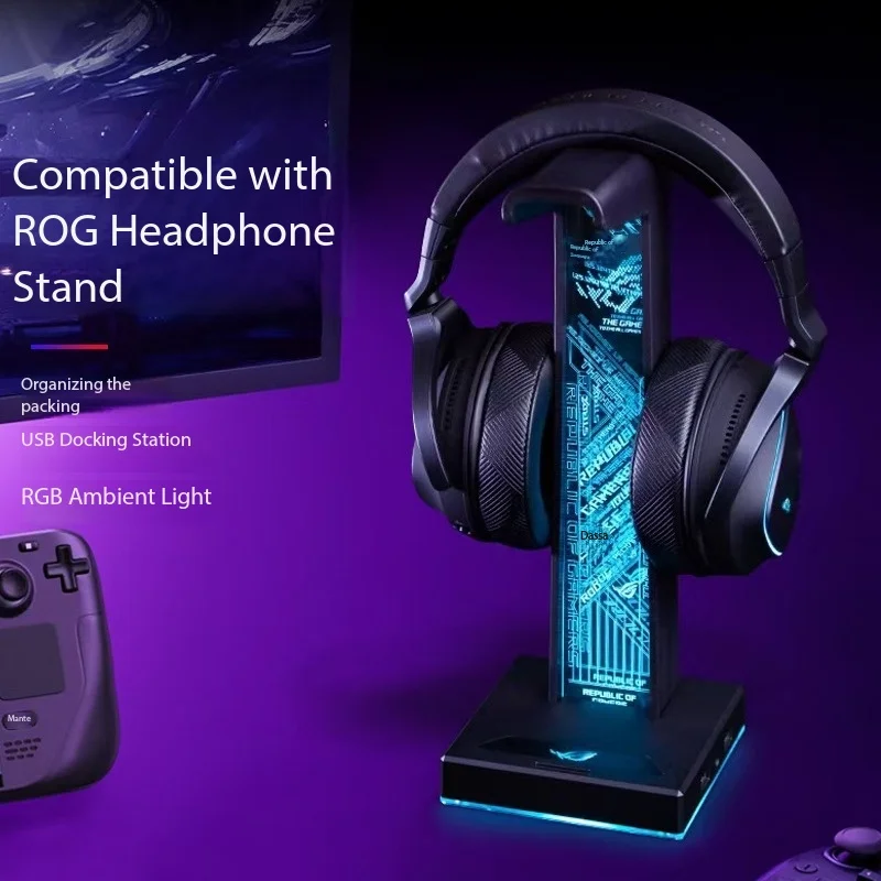 For ROG Headset Stand with RGB Ambient Light Gaming Headphone Stand Desktop Bracket Non-slip Stable Headphones Storage Holder
For ROG Headset Stand with RGB Ambient Light Gaming Headphone Stand Desktop Bracket Non-slip Stable Headphones Storage Holder