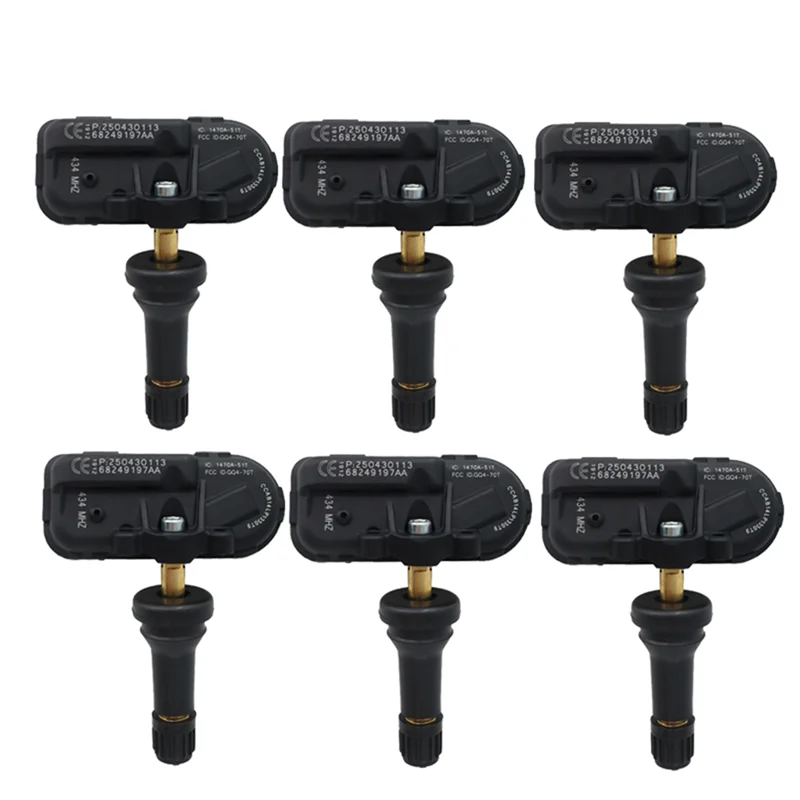 6 шт. автомобильные датчики давления TPMS 433 МГц 68249197AA 68239720AA 68239720AB для Dodge Ram 1500 2500 3500 4500 5500 2014-2018 
6 шт. автомобильные датчики давления TPMS 433 МГц 68249197AA 68239720AA 68239720AB для Dodge Ram 1500 2500 3500 4500 5500 2014-2018