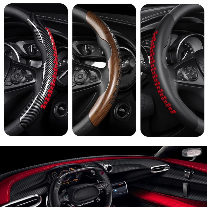 Universal Car Steering Wheel Modification Anti-slip Cover Power Steering Cover with Carbon Fiber Universal Interior Accessories
Universal Car Steering Wheel Modification Anti-slip Cover Power Steering Cover with Carbon Fiber Universal Interior Accessories