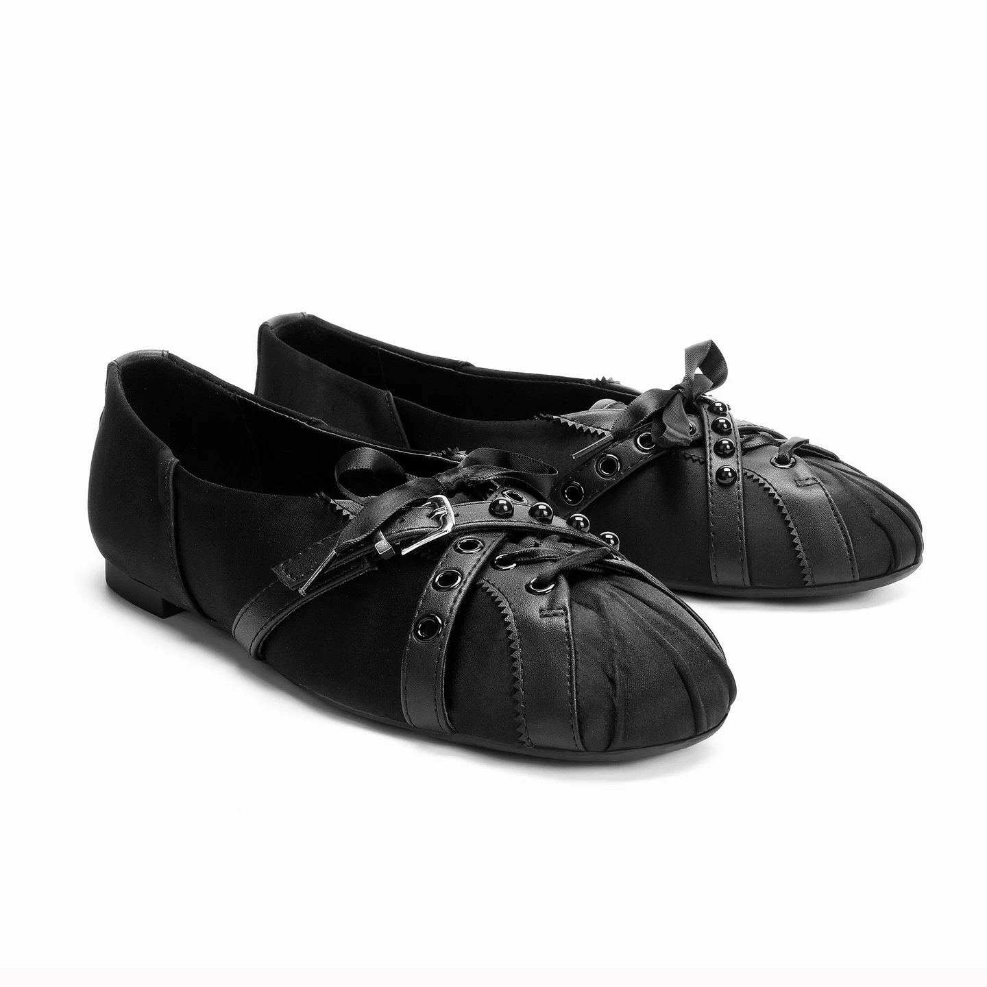 Ladies' Le Fu Shoes Academy Style Wrinkled Belt Riveted Soft sole Flat Ballet Shoes Retro Bow Black Single Shoes
Ladies' Le Fu Shoes Academy Style Wrinkled Belt Riveted Soft sole Flat Ballet Shoes Retro Bow Black Single Shoes