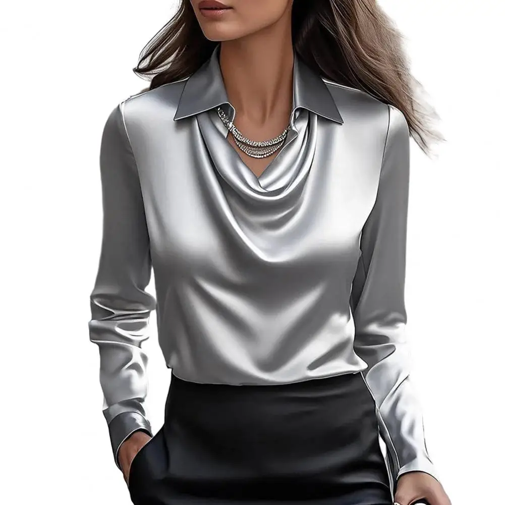 Elegant Satin Long Sleeve Women Shirt Vintage Silk Casual Loose Button Up Blouses Office Lady Tops 5 colors blusas para mujer
Elegant Satin Long Sleeve Women Shirt Vintage Silk Casual Loose Button Up Blouses Office Lady Tops 5 colors blusas para mujer