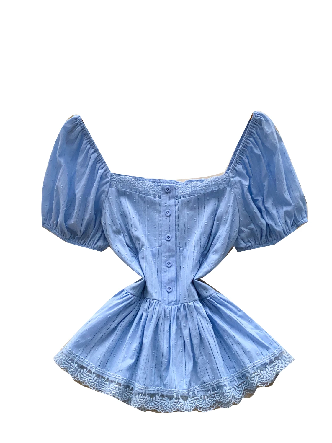 Sweet Lace Splice Bubble Sve Embroidered irt Women's Summer Waist-Cinching Versatile Ele Top Square Collar Blouse
Sweet Lace Splice Bubble Sve Embroidered irt Women's Summer Waist-Cinching Versatile Ele Top Square Collar Blouse