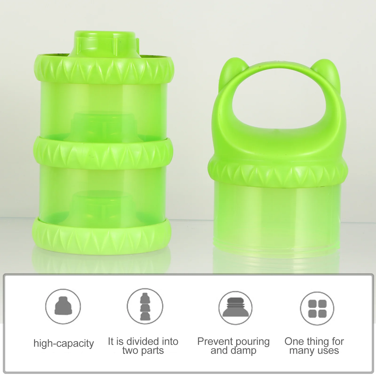 1 шт. органайзер для сухого молока, 3-слойная штабелируемая коробка для детского сухого молока, портативный уличный диспенсер для хранения продуктов питания 
1 шт. органайзер для сухого молока, 3-слойная штабелируемая коробка для детского сухого молока, портативный уличный диспенсер для хранения продуктов питания