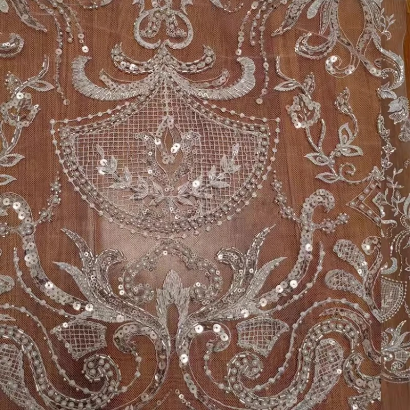 Beaded Sequined Embroidered Lace Mesh Fabric for DIY Sewing Wedding Dress Clothing Decoration Fashion Material Cloth
Beaded Sequined Embroidered Lace Mesh Fabric for DIY Sewing Wedding Dress Clothing Decoration Fashion Material Cloth