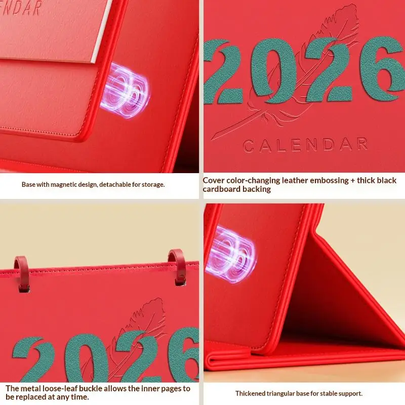 2026 New Desktop Office Ornaments High-end Creative Folding Leather Work Punching Loose-leaf Detachable Desk Calendar
2026 New Desktop Office Ornaments High-end Creative Folding Leather Work Punching Loose-leaf Detachable Desk Calendar