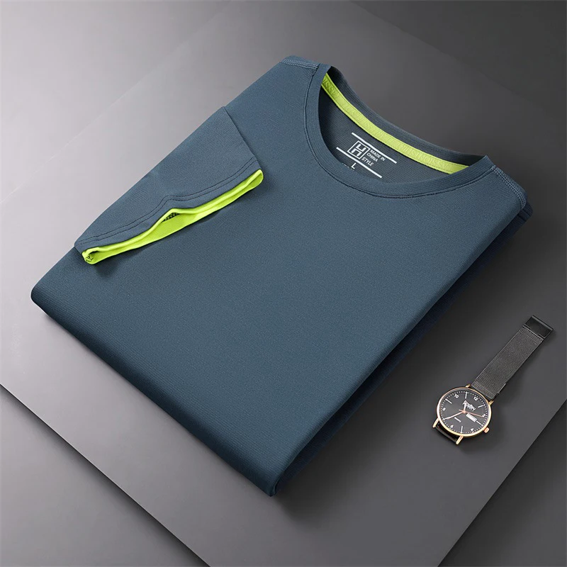 2024 New Men's Solid Color Cotton Quick Dried Ice Silk Round Neck Color Block Mao Sports Men's Personalized T-shirt High Quality
2024 New Men's Solid Color Cotton Quick Dried Ice Silk Round Neck Color Block Mao Sports Men's Personalized T-shirt High Quality