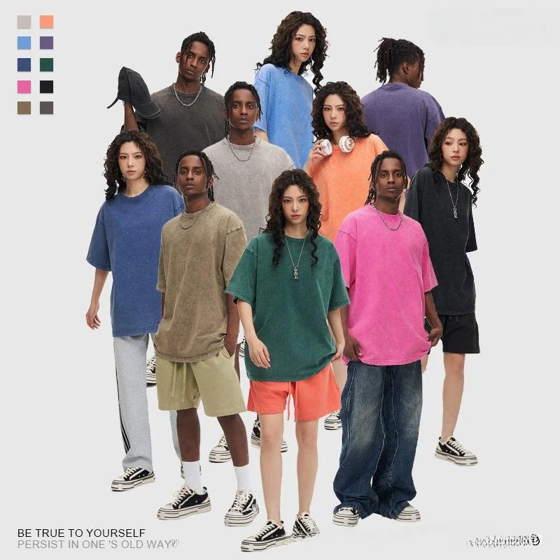 Washed Vintage 300g Cotton Short Sleeve T-Shirt Loose Fit Shoulder Drop Women's Pure Cotton Teenage Street Style Top
Washed Vintage 300g Cotton Short Sleeve T-Shirt Loose Fit Shoulder Drop Women's Pure Cotton Teenage Street Style Top