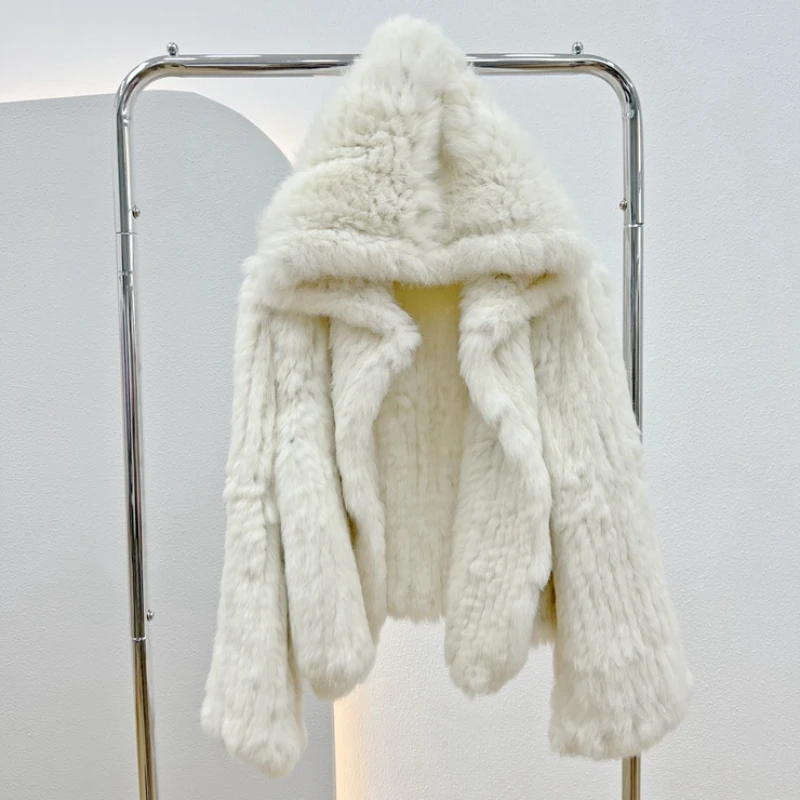 Autumn Winter Women Real Rabbit Fur Coat Natural Fur Jacket Loose Manual Weave Quality Streetwear Hooded Flare Sleeves New
Autumn Winter Women Real Rabbit Fur Coat Natural Fur Jacket Loose Manual Weave Quality Streetwear Hooded Flare Sleeves New