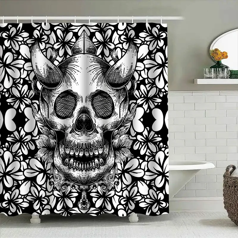 Tuniu Black Skull Floral Shower Curtain Gothic Bathroom Decor Spooky Wall Decor Unique Shower Curtain
Tuniu Black Skull Floral Shower Curtain Gothic Bathroom Decor Spooky Wall Decor Unique Shower Curtain
