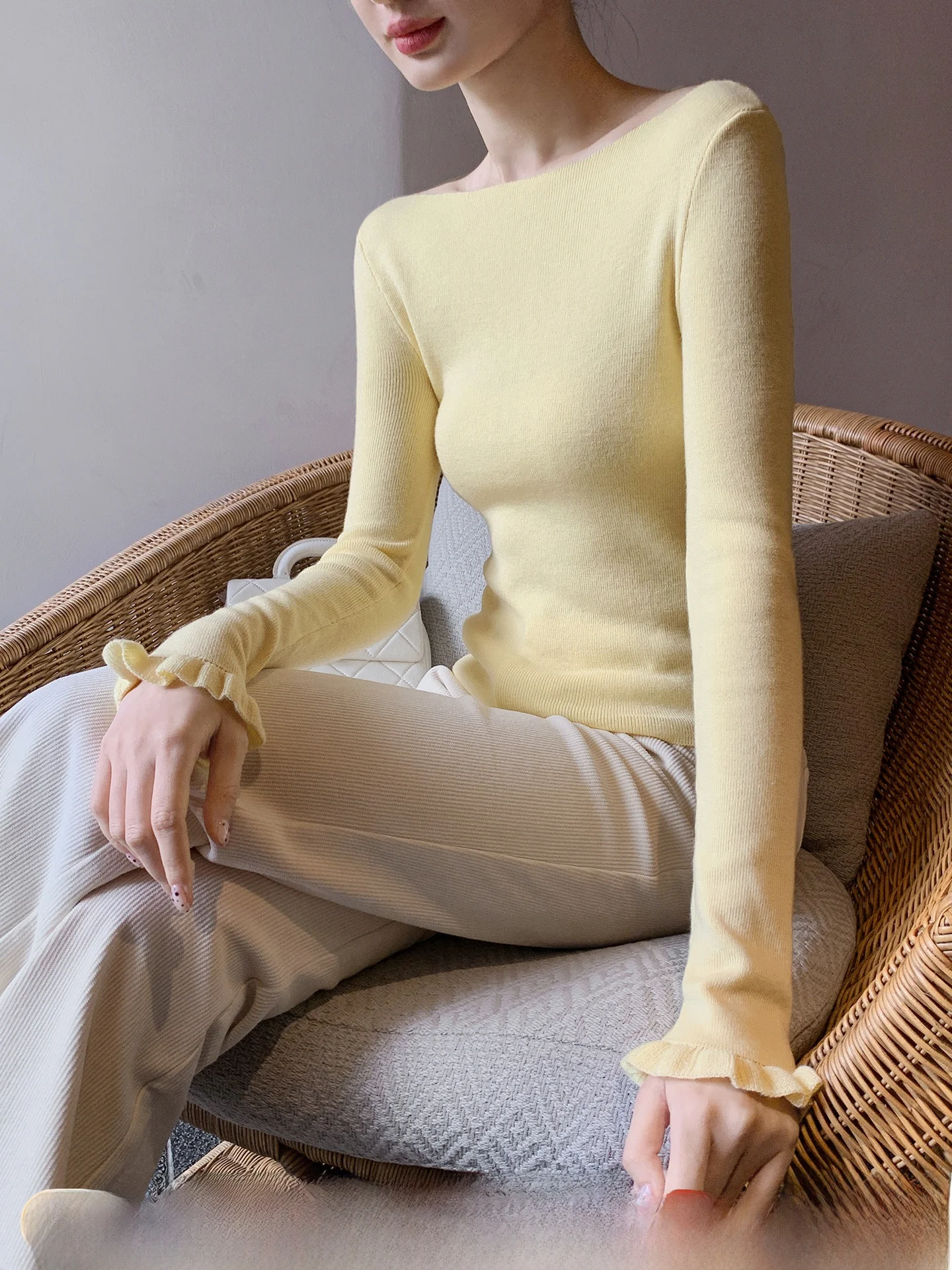 XXNING Women's Slim Fit Top with Wood ain Sve Long Sve Casual Sle Polyester Fiber Acrylic Nylon Wool Blend
XXNING Women's Slim Fit Top with Wood ain Sve Long Sve Casual Sle Polyester Fiber Acrylic Nylon Wool Blend