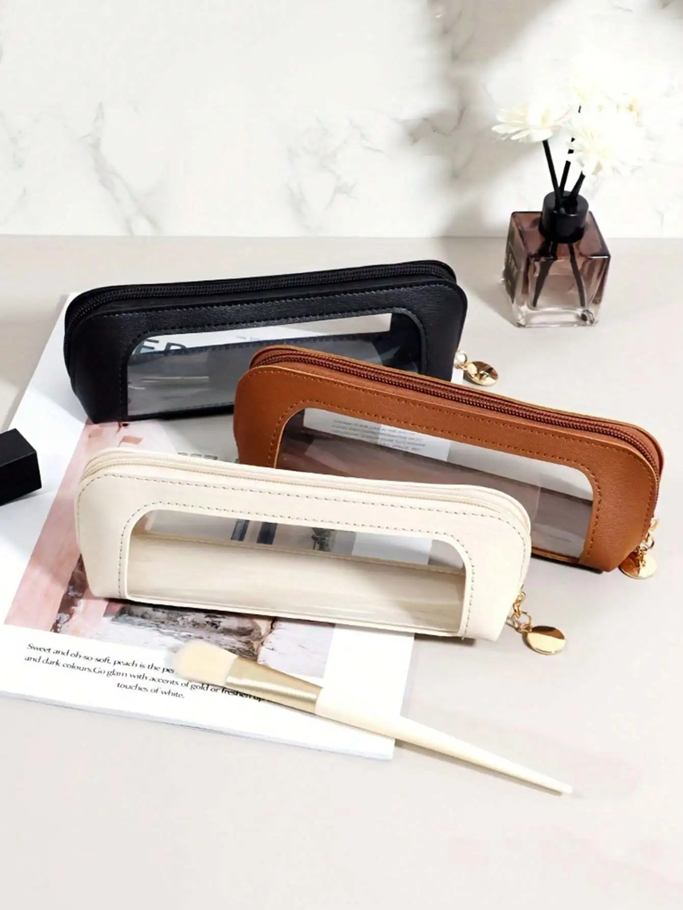 1PC Portable Cosmetic Bag Waterproof PU Bag, Transparent Travel With Zipper, Toiletries Wash
1PC Portable Cosmetic Bag Waterproof PU Bag, Transparent Travel With Zipper, Toiletries Wash