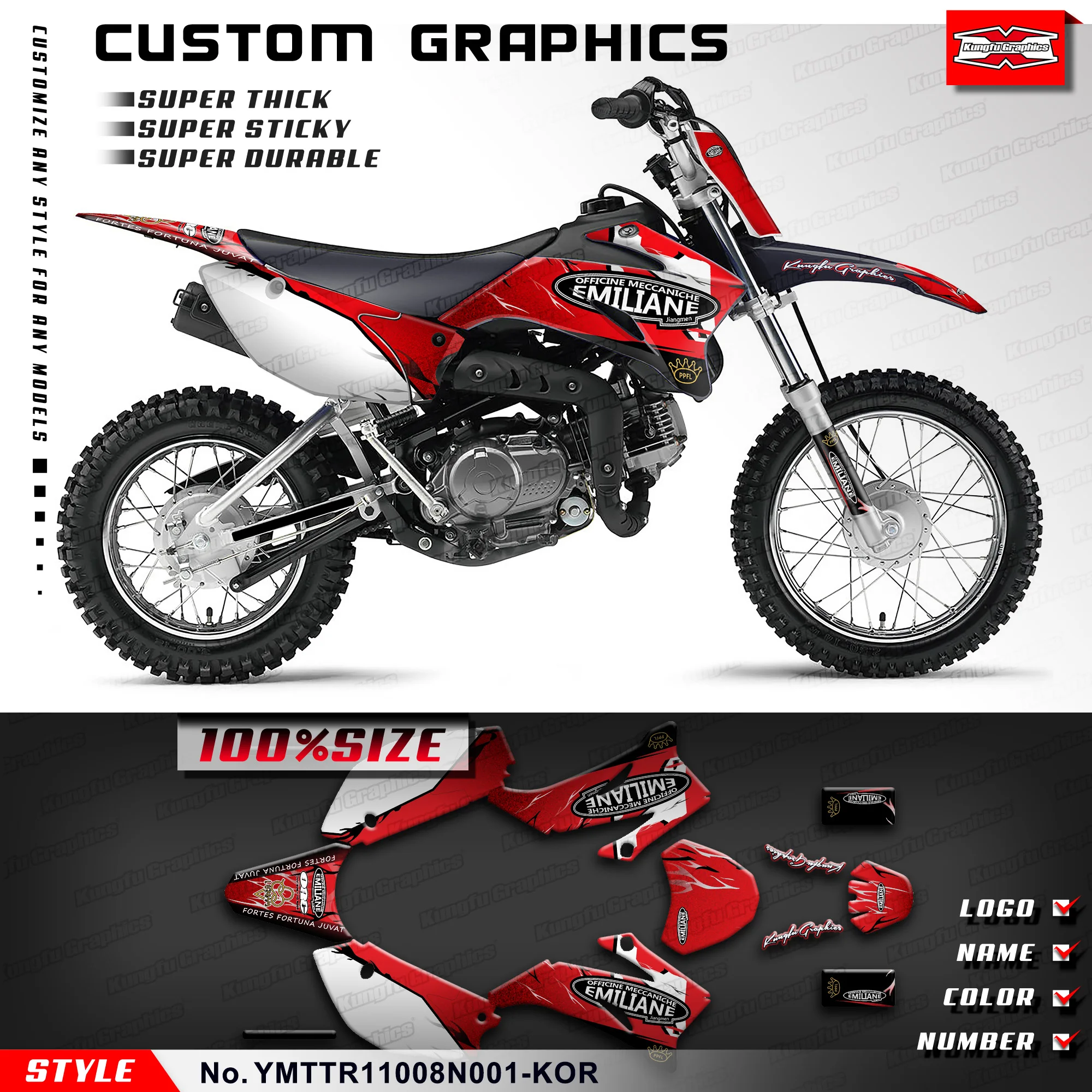Графическая клейкая наклейка KUNGFU GRAPHICS для YAMAHA TTR110 TTR 110 2008 09 2010-2020 21 22 23 24 25, YMTTR11008N001-KOR
Графическая клейкая наклейка KUNGFU GRAPHICS для YAMAHA TTR110 TTR 110 2008 09 2010-2020 21 22 23 24 25, YMTTR11008N001-KOR
