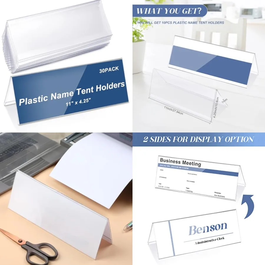 Pieces Clear Plastic Name Tent Holders Acrylic Name Plate for Desk PVC Card Tent Holder Desk Sign Frame for Table Office Busine
Pieces Clear Plastic Name Tent Holders Acrylic Name Plate for Desk PVC Card Tent Holder Desk Sign Frame for Table Office Busine